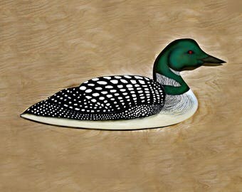 Loon art sculpture, 25'' Loon art, Loon wood carving, Loon sculpture, wood Loon art, Loon wall art, wood Loon, wooden Loon, lodge art,
