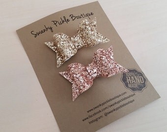 Gold Glitter Bow,Glitter Hair Bows,Rose Gold,Toddler Girls Women,Toddler Hair Clips,Toddler Hair Bows,Rose Gold Bow,Glitter Bow Set