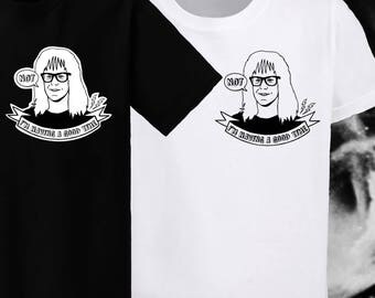 Wayne's World Garth illustration - Black unisex tshirts