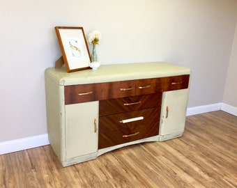 Vintage Credenza - Art Deco Buffet Sideboard - Dining Room Buffet -TV Media Console - Antique Buffet Table - Media Cabinet Trendy Furniture