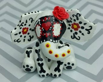 sugar skull elephant figurine