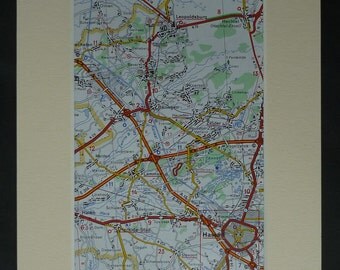 1980s Vintage Belgian Map of Hasselt, Beringen Decor, Leopoldsburg Gift, Lummen Wall Art, Retro Herk-de-Stad Art, Zolder Print Olmen Picture