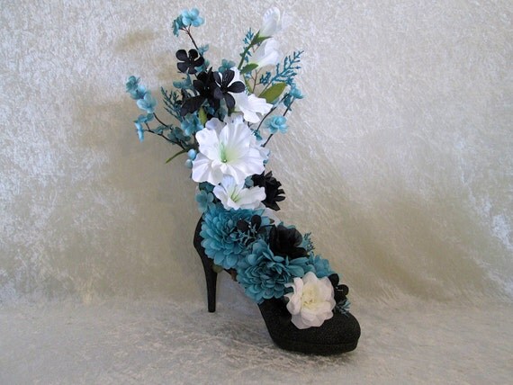 Silk Flower Arrangement in a High Heel Shoe Silk Floral