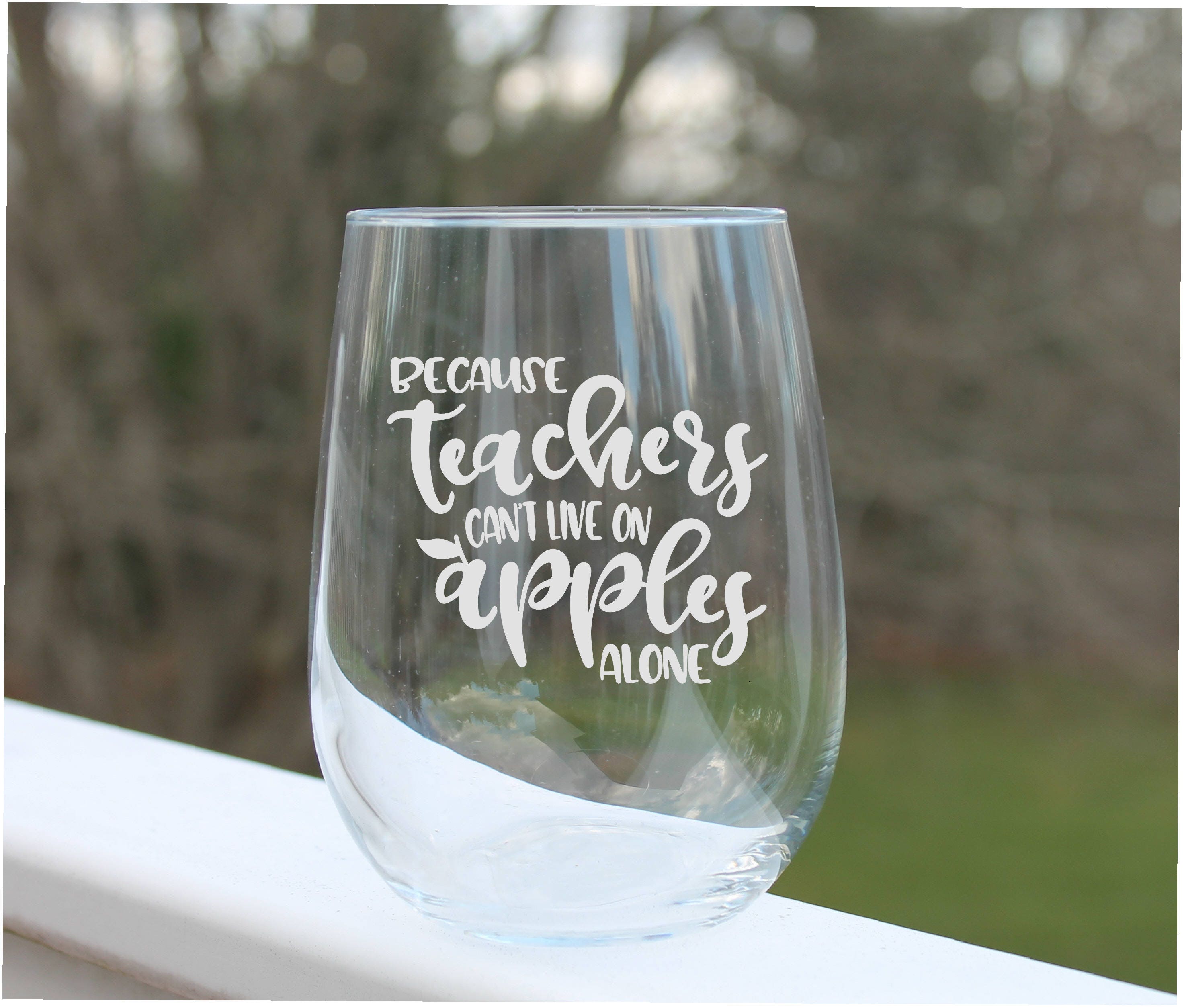 teacher wine glass teacher gift Etched wine glasses