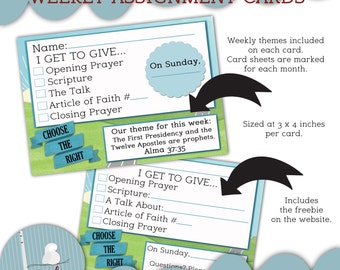 2017 Weekly Themes Assignment Cards
