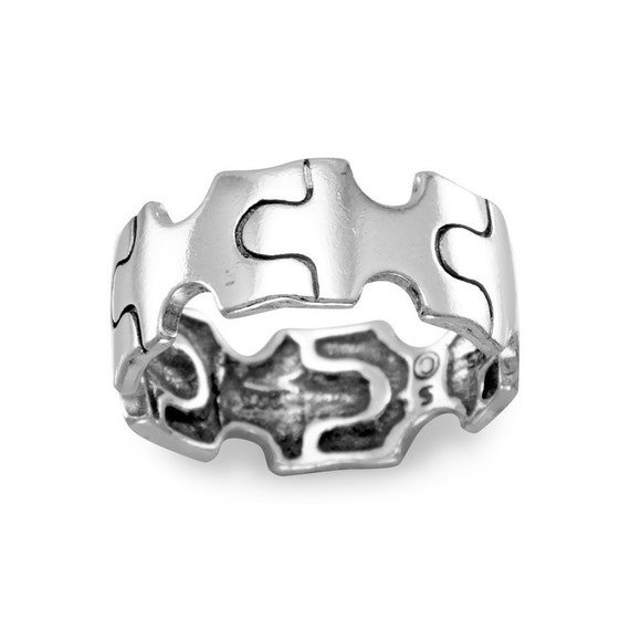 Sterling Silver Autism Awareness Puzzle Ring