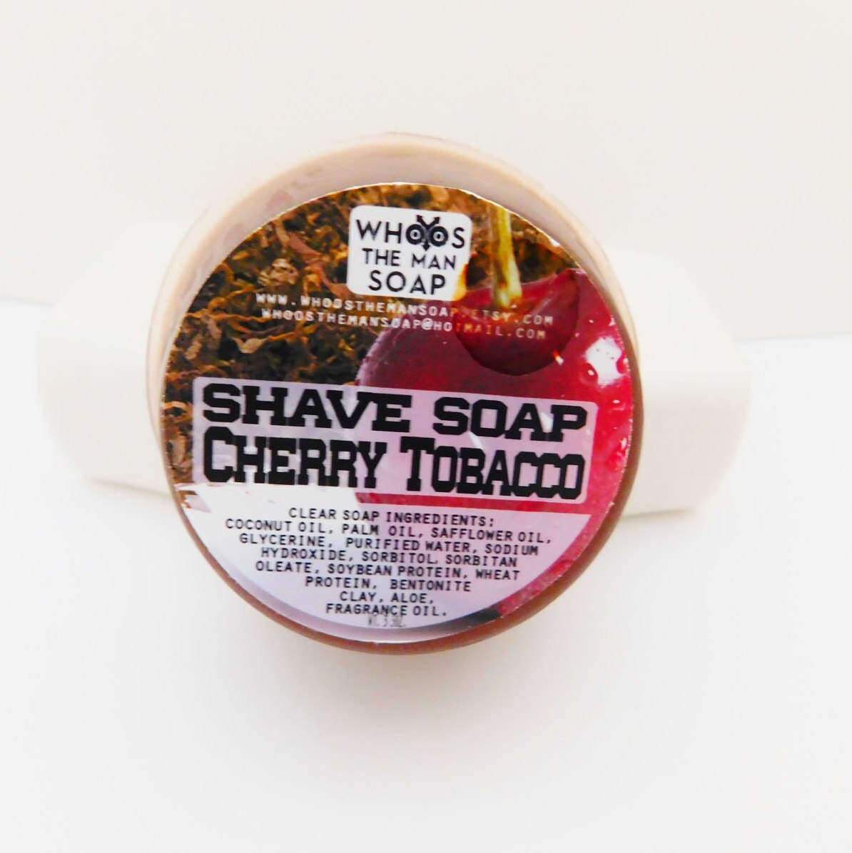 CHERRY TOBACCO Shave Soap Men's Handmade With Bentonite