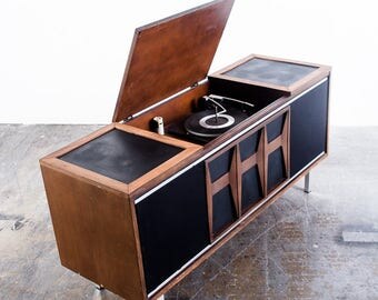 Mid Century Modern Stereo Console Record Player Radio Vintage Danish Airline Magnavox Zenith General Electric Grundig FREE SHIPPING
