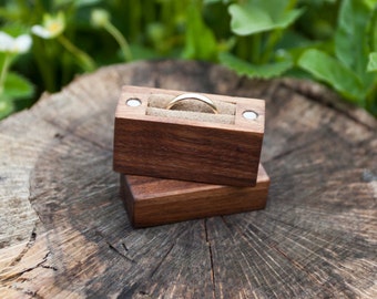 Ring box made from black walnut wood - engagement ring box - proposal ring box - MADE TO ORDER