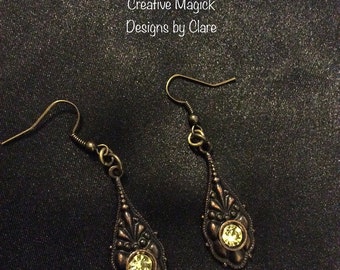 Teardrop earrings with Swarovski crystals