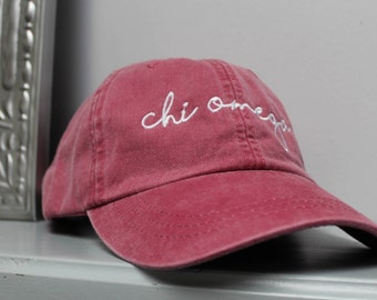 Red Hat Embroidered in White Script