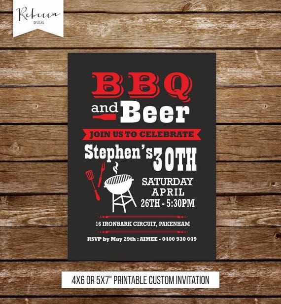 bbq birthday invitation man 21st birthday barbecue invitation