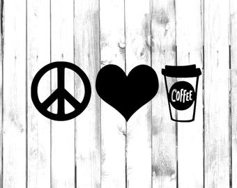 Download Peace love coffee | Etsy
