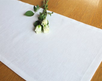 White linen table runner , wedding table runner, kitchen and dining tableware, home decor