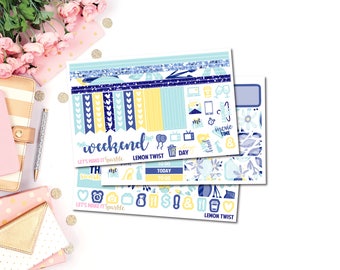 Lemon Twist Planner Sticker Kit (Horizontal), Erin Condren Horizontal Planner Sticker Kit