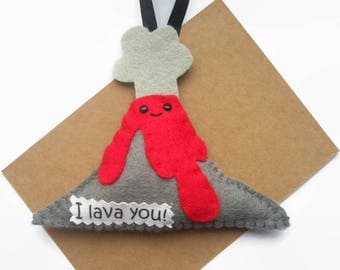 I Lava You, Felt Volcano, Gifts for Boyfriend, Cute Decorations, Friendship Love Gifts, Handmade