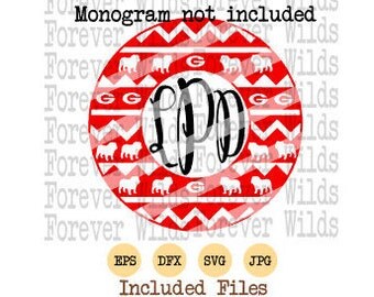 Bulldogs Football Aztec Circle Monogram svg - dfx File - Bulldog monogram - Bulldog svg - go dawgs svg INSTANT DOWNLOAD