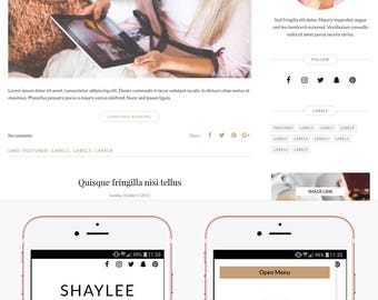 Blogger Template Responsive, Blogger Theme, Premade Blogger Templates, Blogger Template Minimal, Blogger Blog, Blogspot - Shaylee