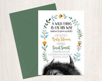 Where the Wild Things are Baby Shower Invitation DIY Printable Customized
