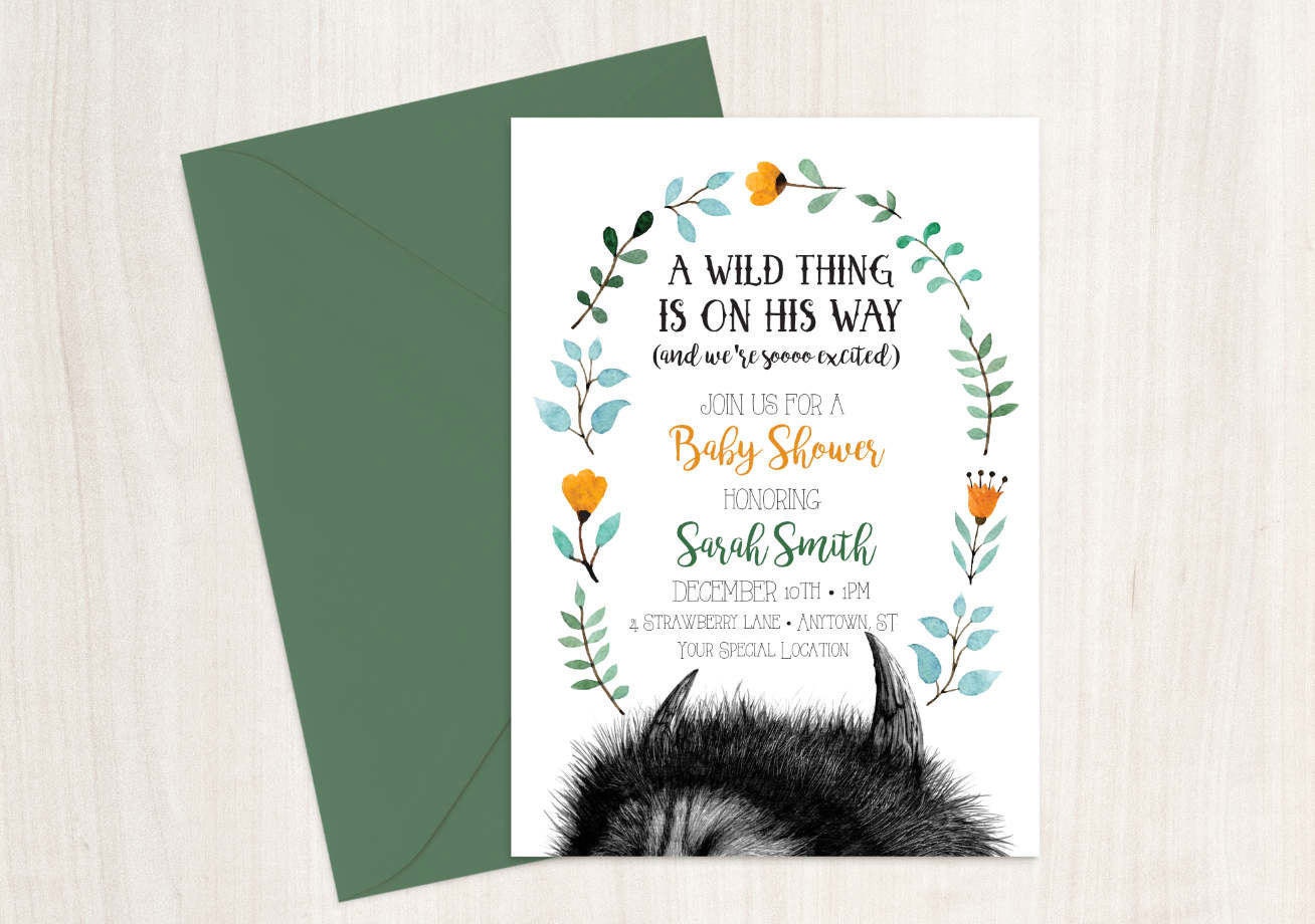 Where the Wild Things are Baby Shower Invitation DIY Printable