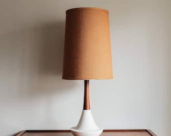 Mid Century Danish Teak & Ceramic Table Lamp - Treasury Pick