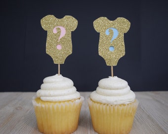 Gender Reveal Cupcake Toppers| Gender Reveal Ideas| Cupcake Toppers| Gender Reveal Party| Pink or Blue| Baseball or Bows Gender Reveal|