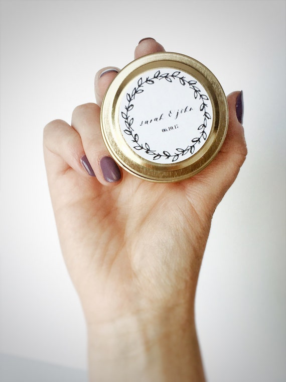 Set of 25 Wedding Favors 2 oz Gold Tin Personalized Candles