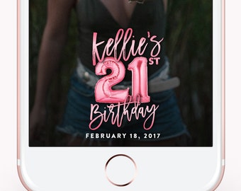 Snapchat Filter Birthday, Snapchat Geofilter Birthday Filter, 21st birthday Gift for Her, Geo Tag, Personalized Birthday Gift for Bestfriend