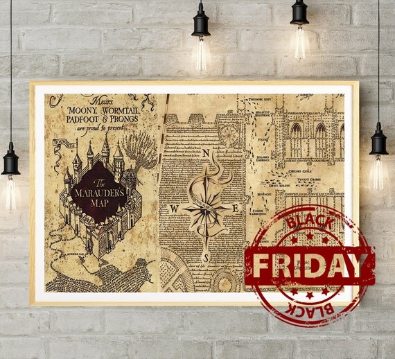 Marauder's Map Print Harry Potter Print Harry by blackfriday2016
