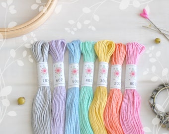 Embroidery Floss "Frosting Pallete" - 7 Skeins Pack - Embroidery Thread by Sublime Floss - Sublime Stitching - Cotton Floss - Embroidery