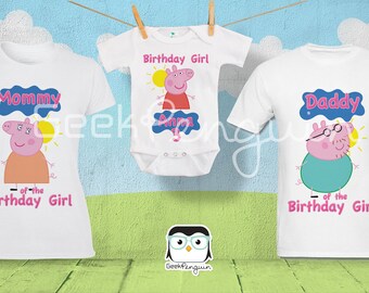 Peppa Pig Birthday Shirt Family Tshirts, Family Peppa Pig Shirts, Peppa pig family shirts, Peppa pig shirt, Peppa pig birthday