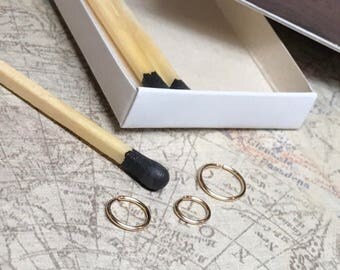 Thin very small hoop, Gold cartilage earring 4mm 5mm 6mm Daith earring, Gold hoop nose ring, 22g tragus hoop seamless, Forward helix jewelry