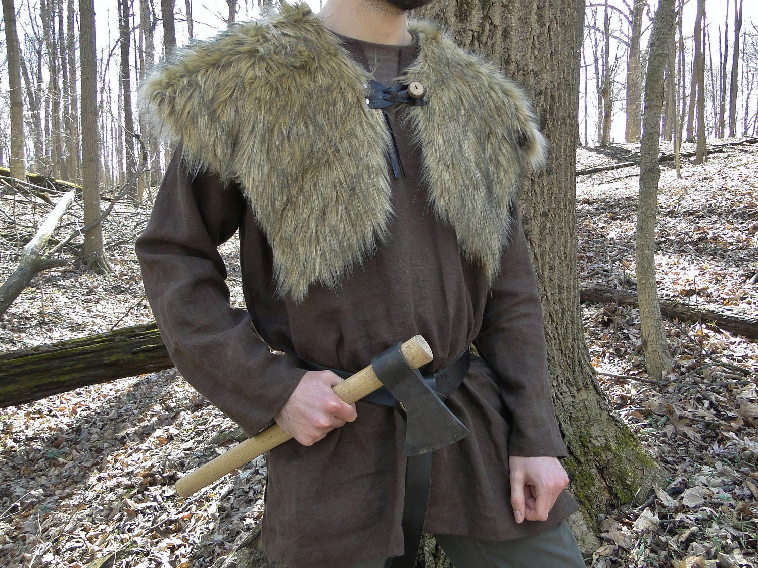 Viking Fur Capelet Mantle Medieval Barbarian Renaissance