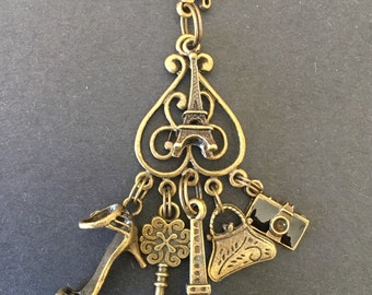Eiffel Tower Keychain French Paris Keyring Keychain Bag Jewelry Accessory Love Travel Shop keychain