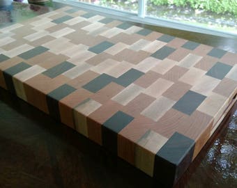 Cutting Board Walnut Cherry Maple Butcher Block 18x12x1.5 Wedding Gift Personalized Cutting Board