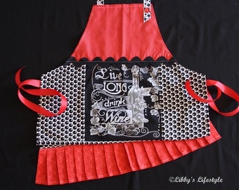 Wine Lover's apron. Handmade.