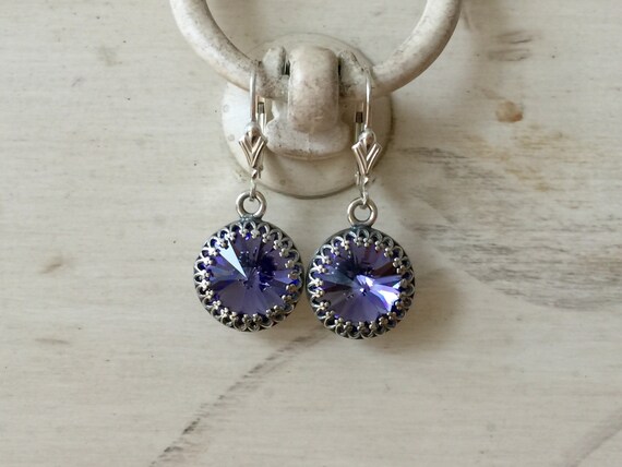 Tanzanite Crystal Sterling Silver Earrings