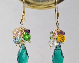 Swarovski Crystal 14K Yellow Gold Filled Earrings