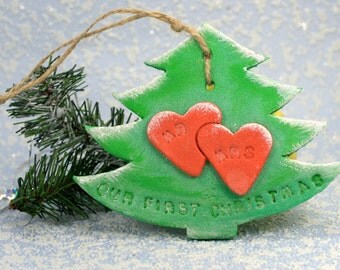 Christmas ornament Our first christmas as mr and mrs ornament. Gift for couple Personalized gift Rustic christmas tree decor Family ornament