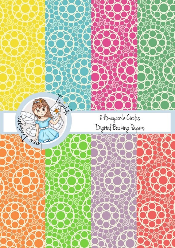 Circle Digital Paper Circles Printable Paper Digital Paper