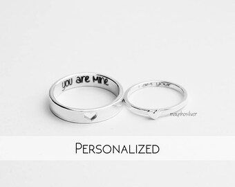 Tiny hearts | Promise Rings | Couples Ring | Promise Rings For Couples | His and Her Promise Rings | Personalized | Gift For Him
