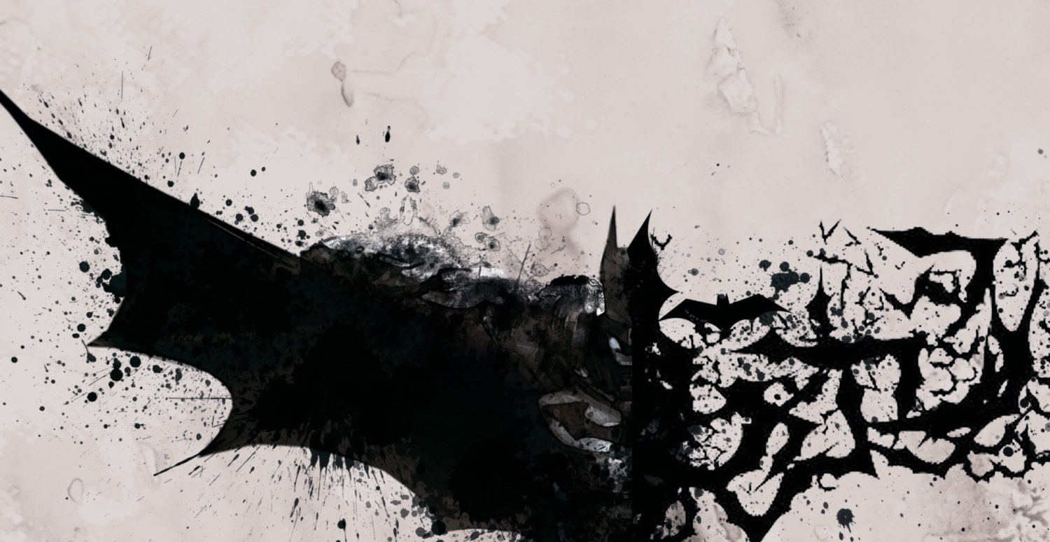 Batman Watercolor Splash DC Superhero Wall Art Batman Gift