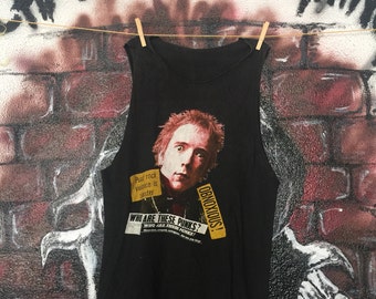 Vintage Cut Off Sleeve Johnny Rotten Sex Pistols Punk T Shirt