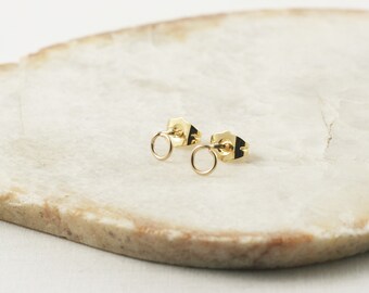Gold Circle Stud Earrings - Stud Earrings Gold - Circle Earrings - Stud Earrings - Gold Circle Earrings - Tiny Stud Earrings - Circle Earing