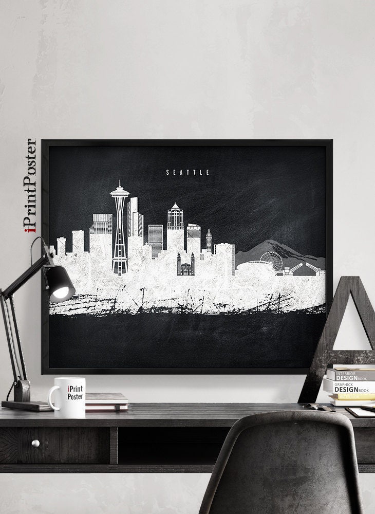 seattle chalkboard poster seattle distressed print washington wall art home decor travel poster city prints wall decor iprintposter - Seattle Home Decor seattle chalkboard poster seattle distressed print washington wall art home decor travel poster city prints wall decor iprintposter - Seattle Home Decor
