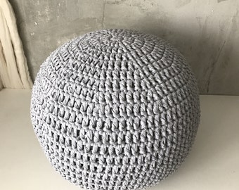 Crochet Round Pouf - Pouf Ottoman - Footstool- Floor Cushion - Nursery Pouf - Floor Pouf