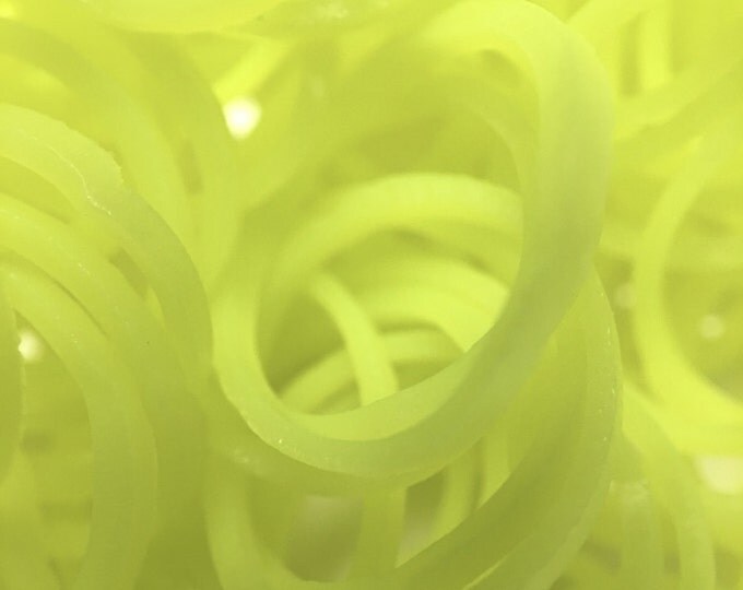 300 Neon Yellow Loom Bands non-latex rubber bands