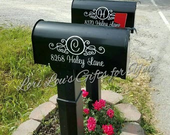 Mailbox Decal, Address Decal, mailbox monogram, mailbox initial, mail box decal, personalized mailbox, address monogram, house number decal