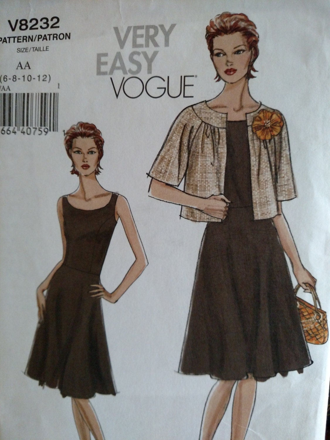 2006 Very Easy Vogue Pattern # 8232-Misses' Jacket & Dress (Sleeveless ...
