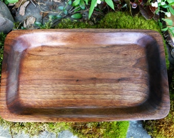 Carved Black Walnut Tray